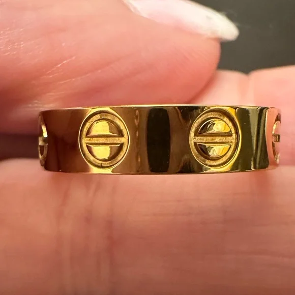 Love Ring Cartier style Gold and crystal band 7 - Picture 4 of 10